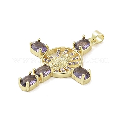 Ciondoli in vero ottone placcato oro 18k con micro pavé di zirconi&nbsp;KK-A209-33G
