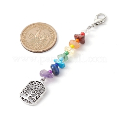 Decorazioni pendenti in lega di stile tibetano dell'albero della vita&nbsp;HJEW-JM01667-04