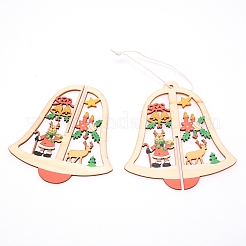 Hölzerne Weihnachtsglockenverzierungen&nbsp;WOOD-WH0112-11