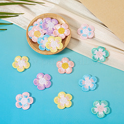 24 Stück 4 Beutel Blumen-Polyester-Stickerei-Paillettenstoff zum Aufbügeln/Aufnähen&nbsp;PATC-TA0001-50