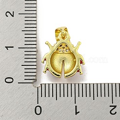 Micro pavè di zirconi trasparenti in ottone placcato a cremagliera con pendente smaltato&nbsp;X-KK-B091-37G-01