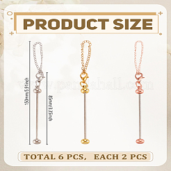6 Stück 3 Farben Eisenstange Perlenanhänger Weinglas Charms&nbsp;HJEW-LP00042