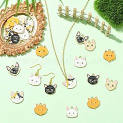 32 pendentif en alliage émaillé en forme de chat&nbsp;ENAM-CJ0007-40