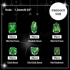 Ahademaker 1 Set Träne/Pferdeauge/Herz/flach rund/oval/rechteckig achteckig mit Strass zum Aufnähen&nbsp;FIND-GA0005-72A
