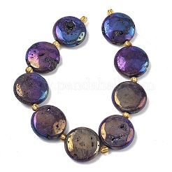 Galvanisierte natürliche Druzy Geode Kristallperlen Stränge&nbsp;G-G459-04G