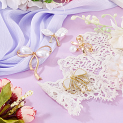 4 Stück 4 Stile Bowknot Legierung Strass Broschen für Frauen&nbsp;JEWB-TA0001-30