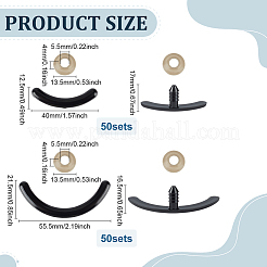 100Sets 2 Stile Plastikpuppen-Bastelmund&nbsp;DIY-PH0033-82