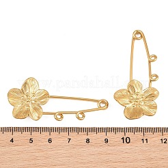 Broches de broche de acero inoxidable 304 con diseño de flor de durazno&nbsp;SA-CBA098D-14B-G02
