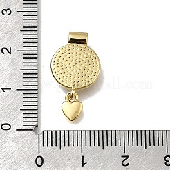 Ottone pavé naturale bianco conchiglia piatto rotondo con pendenti a cuore&nbsp;KK-C090-37G-06