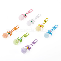 7 Stück 7 Farben Pu-Leder Pompom Ball Anhänger Dekorationen&nbsp;HJEW-TA0001-44
