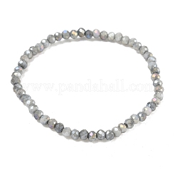 Braccialetti elasticizzati da donna con perline di vetro rondelle sfaccettate di colore ab&nbsp;BJEW-PH01822-02