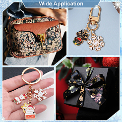 20 pièce 4 styles de décorations de pendentif en alliage émaillé en forme de flocon de neige&nbsp;HJEW-PH02073