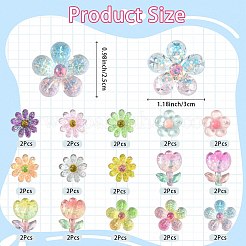 30 pièces 15 styles cabochons acryliques&nbsp;MACR-SZ0001-91