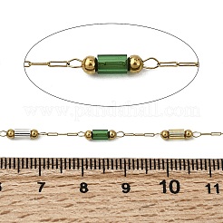 Handgefertigte Glassäulen-Gliederketten aus Edelstahl 304&nbsp;CHS-L032-14G-03
