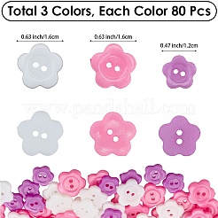 240 Stück 3 Stile Acryl-Nähknöpfe für Kostümdesign&nbsp;BUTT-DJ0001-11