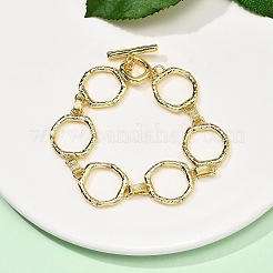 Messing-Sechseck-Gliederkettenarmbänder für Frauen und Männer&nbsp;BJEW-G740-05G