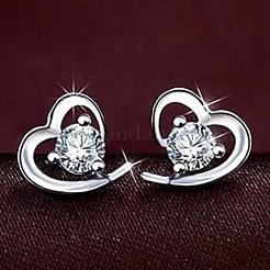 Herz-Legierung Strass Ohrstecker & Anhänger Halskette Sets für Frauen&nbsp;FS-WG883D5-01