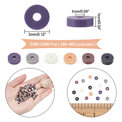 6 Stränge 6 Farben handgemachte Polymer-Ton-Perlen&nbsp;CLAY-AR0001-19