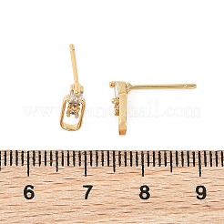 Pendientes de botón de latón con micro circonitas cúbicas de Shegrace&nbsp;XGRQ4N622-727G