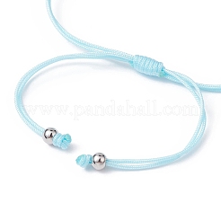 Braccialetti con perline intrecciate turchesi sintetiche a forma di cuore&nbsp;BJEW-JB09822
