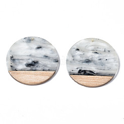 Colgantes de resina transparente y madera de nogal&nbsp;X-RESI-T035-25-A01