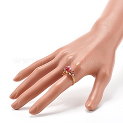 Fingerringe aus facettierten Glasperlen galvanisieren&nbsp;RJEW-TA00014