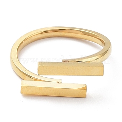 Anneaux de manchette ouverts à double rectangle en acier inoxydable 304 avec placage ionique (IP)&nbsp;RJEW-K244-04G