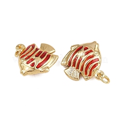 Ciondoli a forma di pesce in ottone smaltato&nbsp;KK-I377-05G-B