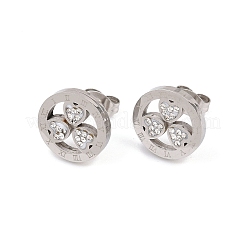 Pendientes de acero inoxidable 304 con forma de flor&nbsp;EJEW-H175-01P