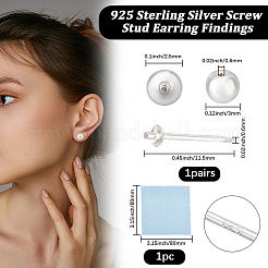2 paire de 925 clous d'oreilles en argent sterling&nbsp;STER-BBC0008-31D