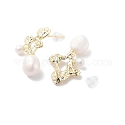 Natürliche Perle baumeln Ohrstecker&nbsp;EJEW-P256-58G