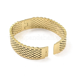 Brazaletes con bisagras huecas de acero inoxidable 304 con cristales pavé y rhinestone para mujer&nbsp;BJEW-D044-07A-G