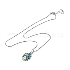 Collana con pendenti in conchiglia paua naturale con placcatura a cremagliera&nbsp;NJEW-B104-01H-01P