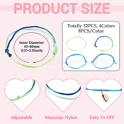 32 pieza de 4 colores para hacer pulseras de hilo de nailon&nbsp;BJEW-TAC0068