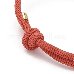 Pulsera ajustable de cordón de nailon redondo estilo Milano con cierre deslizante&nbsp;FB-H001-01G-05