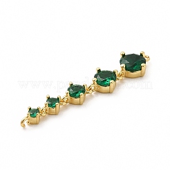 Ciondoli connettore placcatura in ottone con pavé di zirconi cubici&nbsp;KK-G458-02G-03