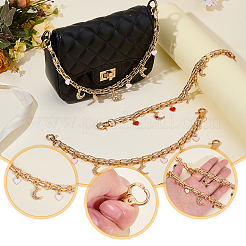 4 pz 4 stili lega smalto cuore e strass luna ciondolo decorativo borsa catene&nbsp;HJEW-HS00137