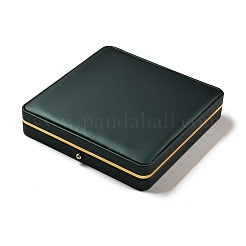 Quadratische Perlenkettenbox aus PU-Leder&nbsp;LBOX-WH0002-06A