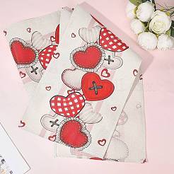 Mantel de lino con estampado de corazones&nbsp;AJEW-WH20006-230