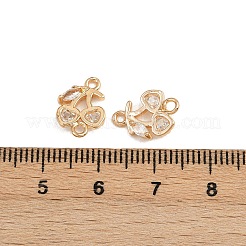 Ciondoli a forma di frutta con zirconi cubici trasparenti in ottone&nbsp;KK-C115-02B-G