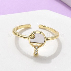 Mikropavé-Manschettenringe aus klarem Zirkonia aus Messing für Damen&nbsp;RJEW-C126-08G