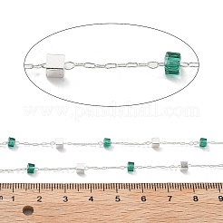Catene fatte a mano in ottone e perline di vetro&nbsp;CHC-L051-07S-04