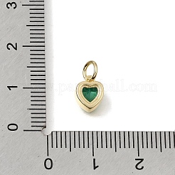 Breloques en laiton pavées de zirconiums cubiques pour la Saint-Valentin&nbsp;CU-E002-03G-02