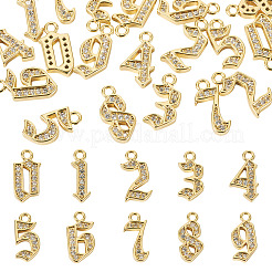 20 pz 10 stili ottone micro pavé zirconia cubica charms&nbsp;KK-TA0002-76