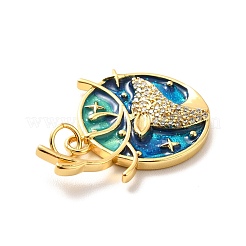 Porte micro ouvrent pendentifs zircone cubique en laiton de placage&nbsp;KK-M230-34G