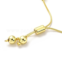 Runde Perlen-Schieberegler-Armbänder aus Messing für Damen&nbsp;BJEW-M232-01G-B