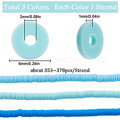 3 Strang 3 Farben flache runde handgemachte Polymer Clay Perlen&nbsp;CLAY-SC0001-68B-02