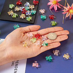 36pcs 6 Farben Glasanhänger&nbsp;FIND-TA0004-21