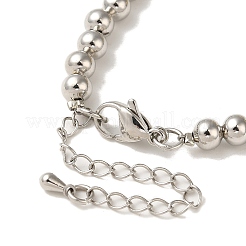 Braccialetti con perline rotonde in ottone con placcatura a cremagliera&nbsp;BJEW-K248-01PG