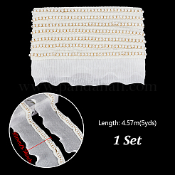 Elastischer Chiffon-Spitzenbesatz mit Plissee&nbsp;OCOR-WH0105-076